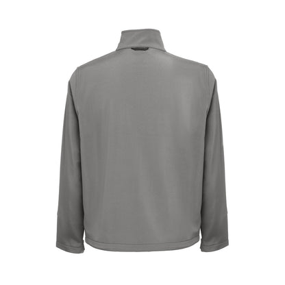 THC EANES promotional jacket in grey (detail view) with custom logo branding