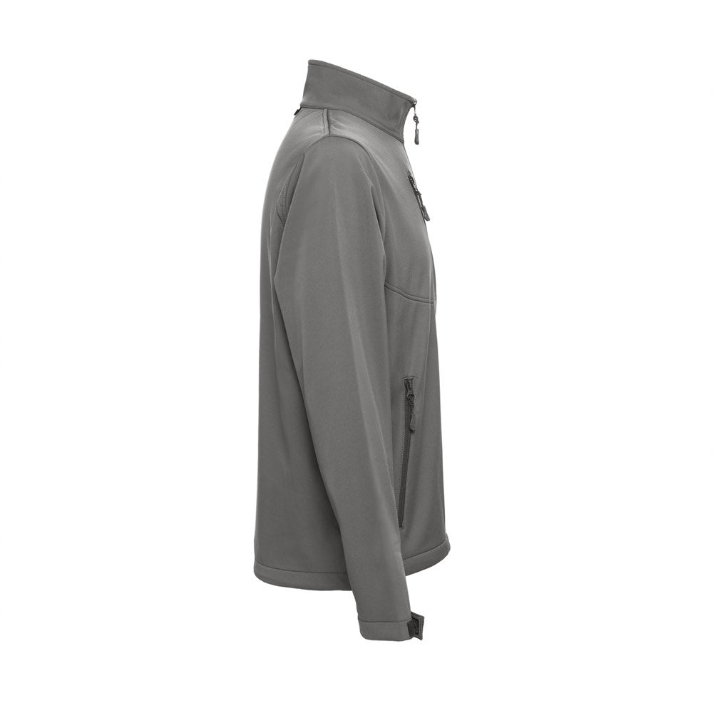 THC EANES promotional jacket in grey (detail view) with custom logo branding