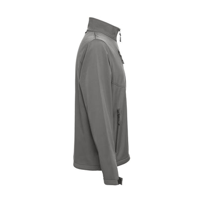THC EANES promotional jacket in grey (detail view) with custom logo branding