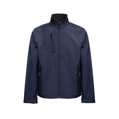THC EANES promotional jacket in navy blue with custom logo branding