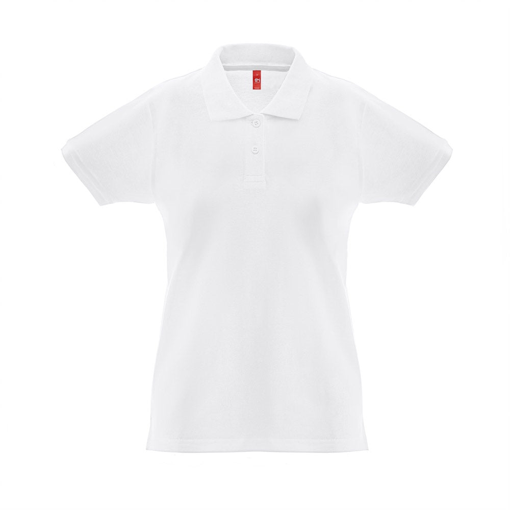 THC MONACO WOMEN WH promotional polo shirt in white with custom logo branding