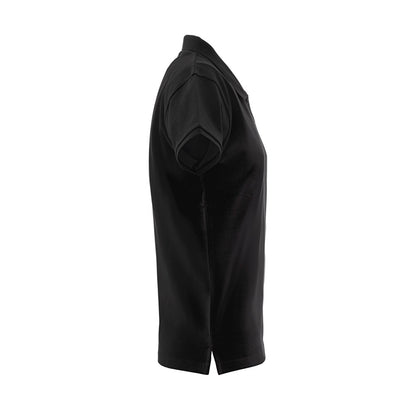 THC MONACO WOMEN promotional polo shirt in black (detail view) with custom logo branding