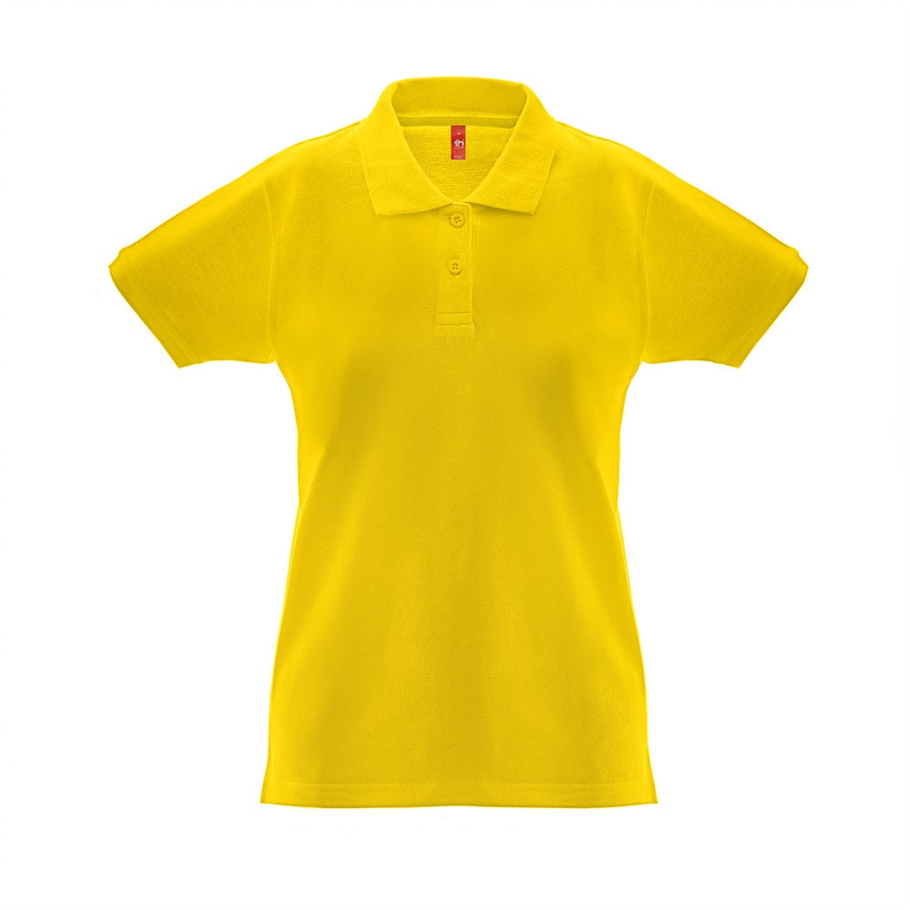 THC MONACO WOMEN promotional polo shirt in yellow with custom logo branding