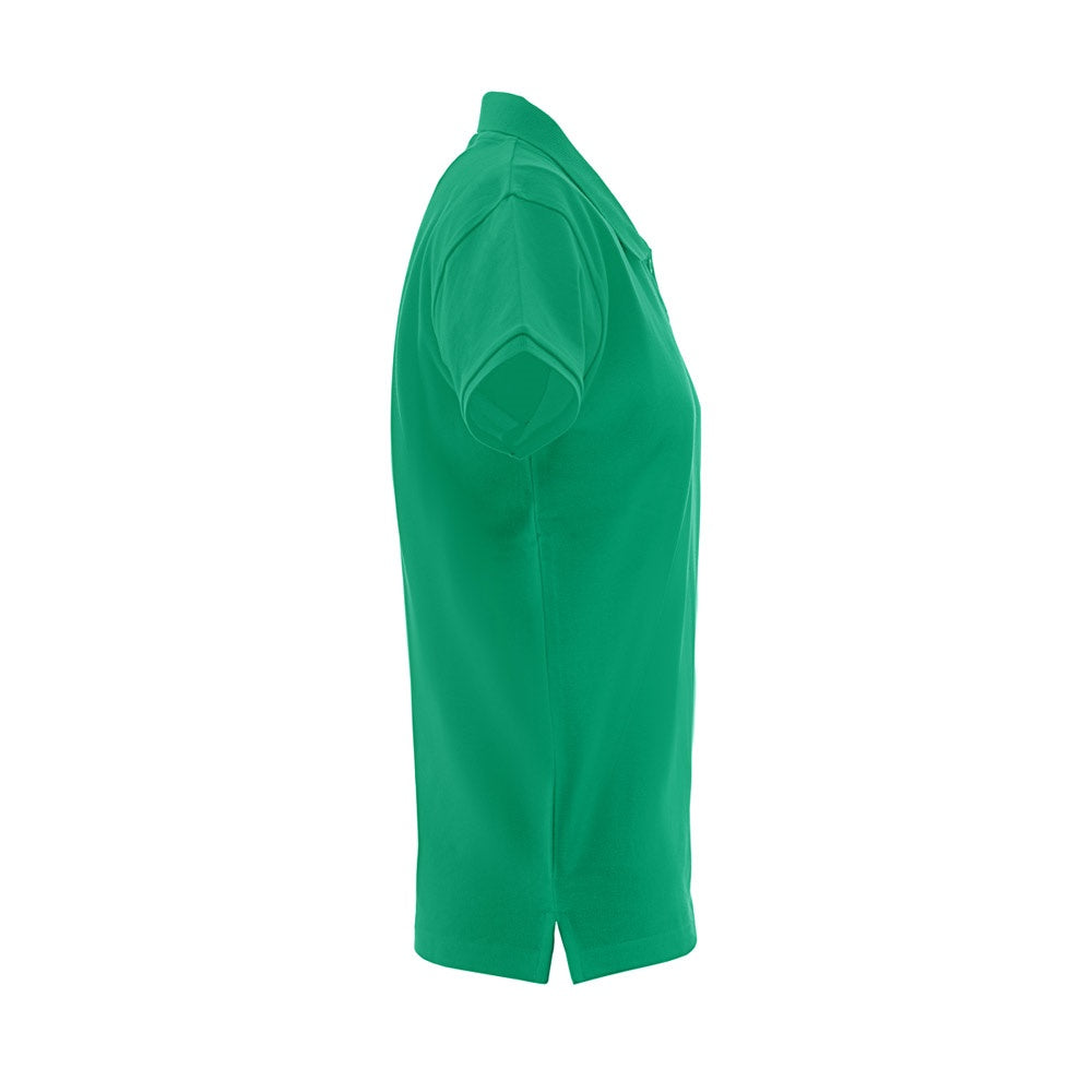THC MONACO WOMEN promotional polo shirt in green (detail view) with custom logo branding