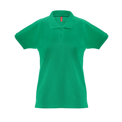 THC MONACO WOMEN promotional polo shirt in green with custom logo branding