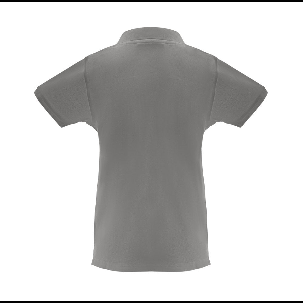 THC MONACO WOMEN promotional polo shirt in grey (detail view) with custom logo branding