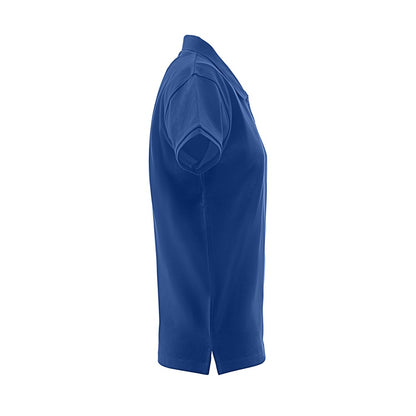 THC MONACO WOMEN promotional polo shirt in royal blue (detail view) with custom logo branding