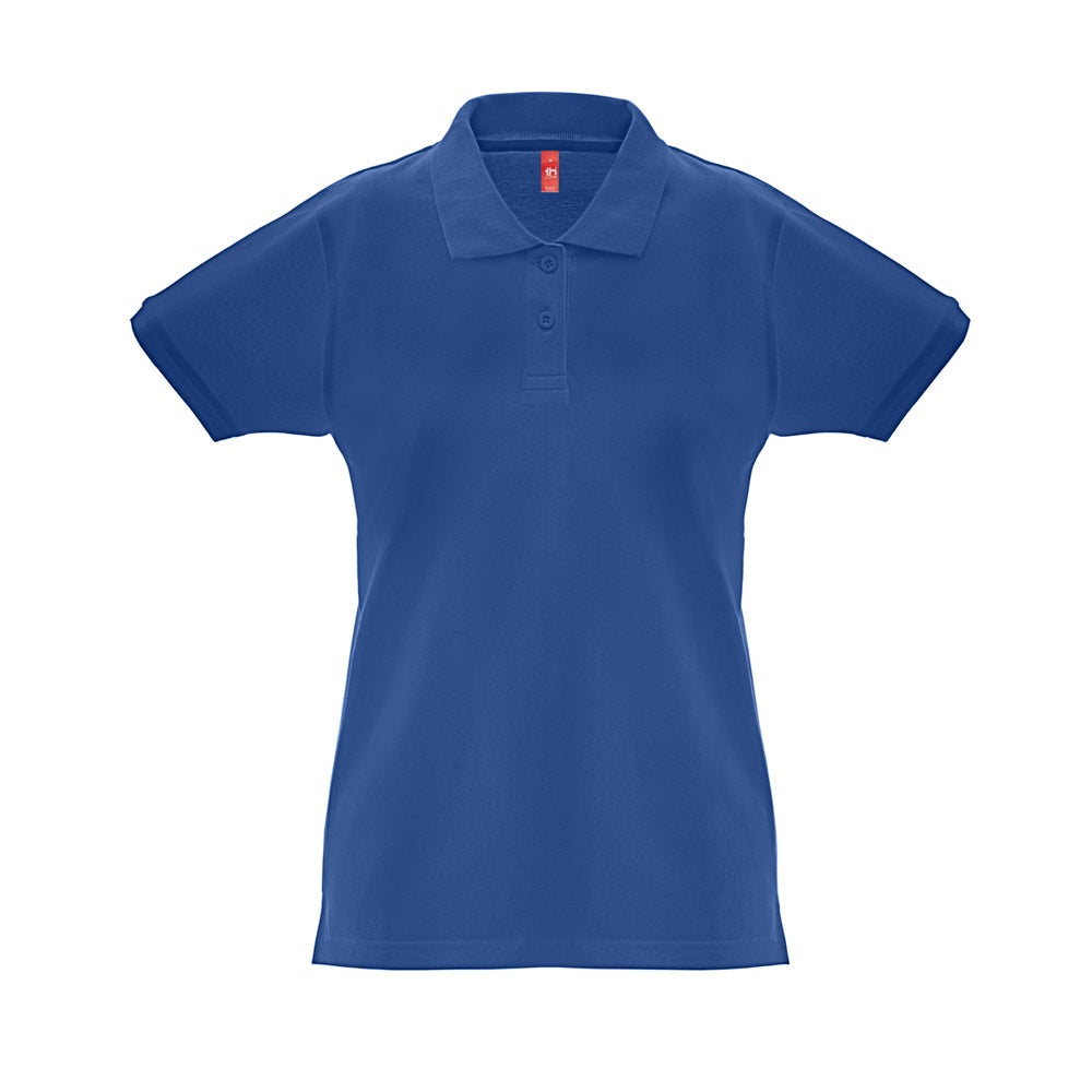 THC MONACO WOMEN promotional polo shirt in royal blue with custom logo branding