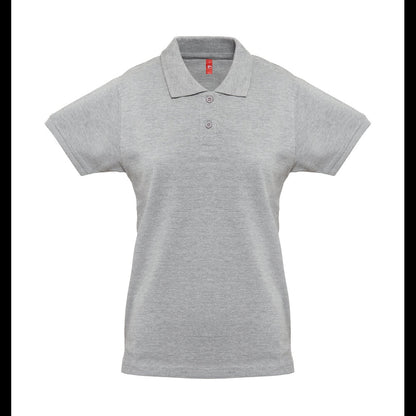 THC MONACO WOMEN promotional polo shirt in heather light grey with custom logo branding