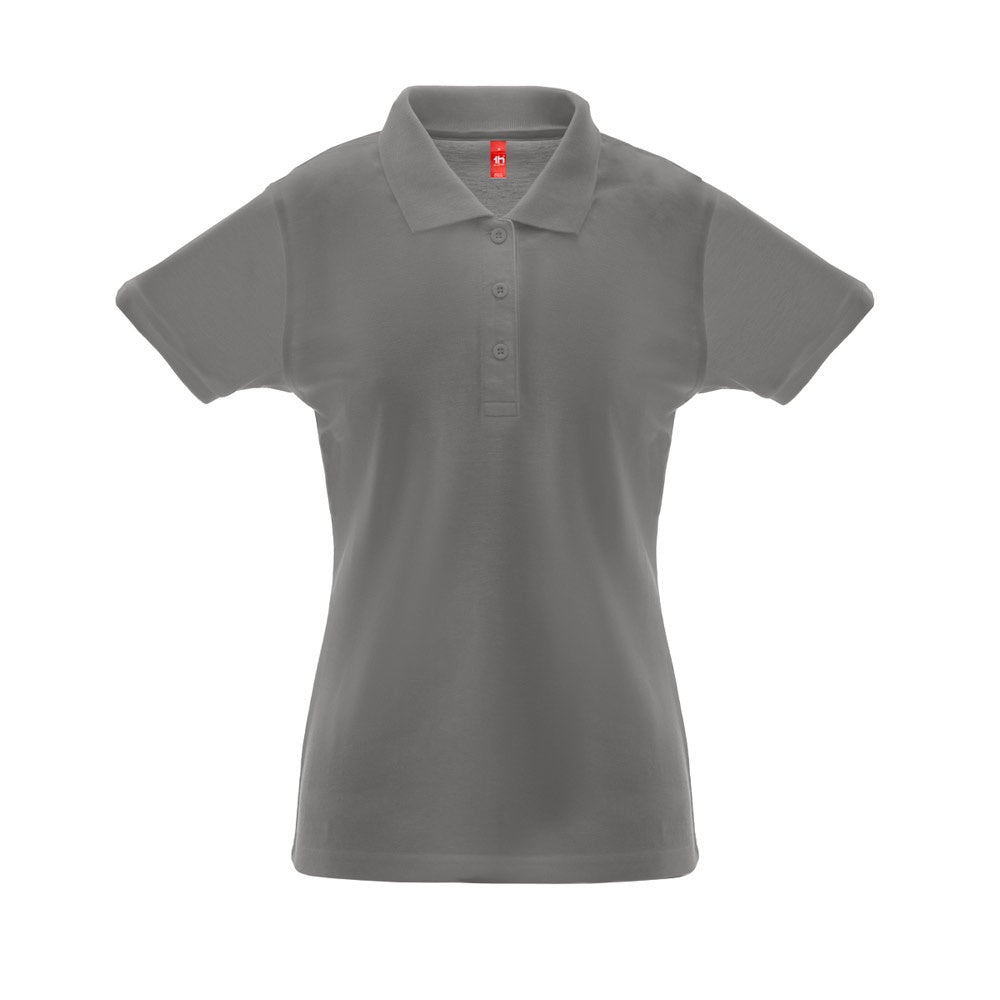 THC BERLIN WOMEN promotional polo shirt in grey with custom logo branding