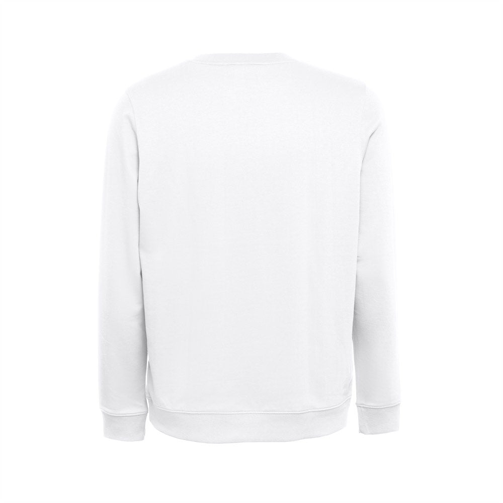 THC COLOMBO WH promotional sweatshirt in white (detail view) with custom logo branding