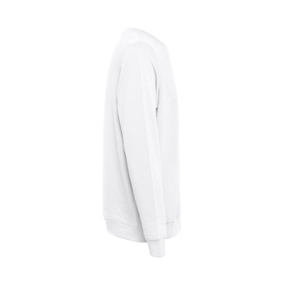 THC COLOMBO WH promotional sweatshirt in white (detail view) with custom logo branding