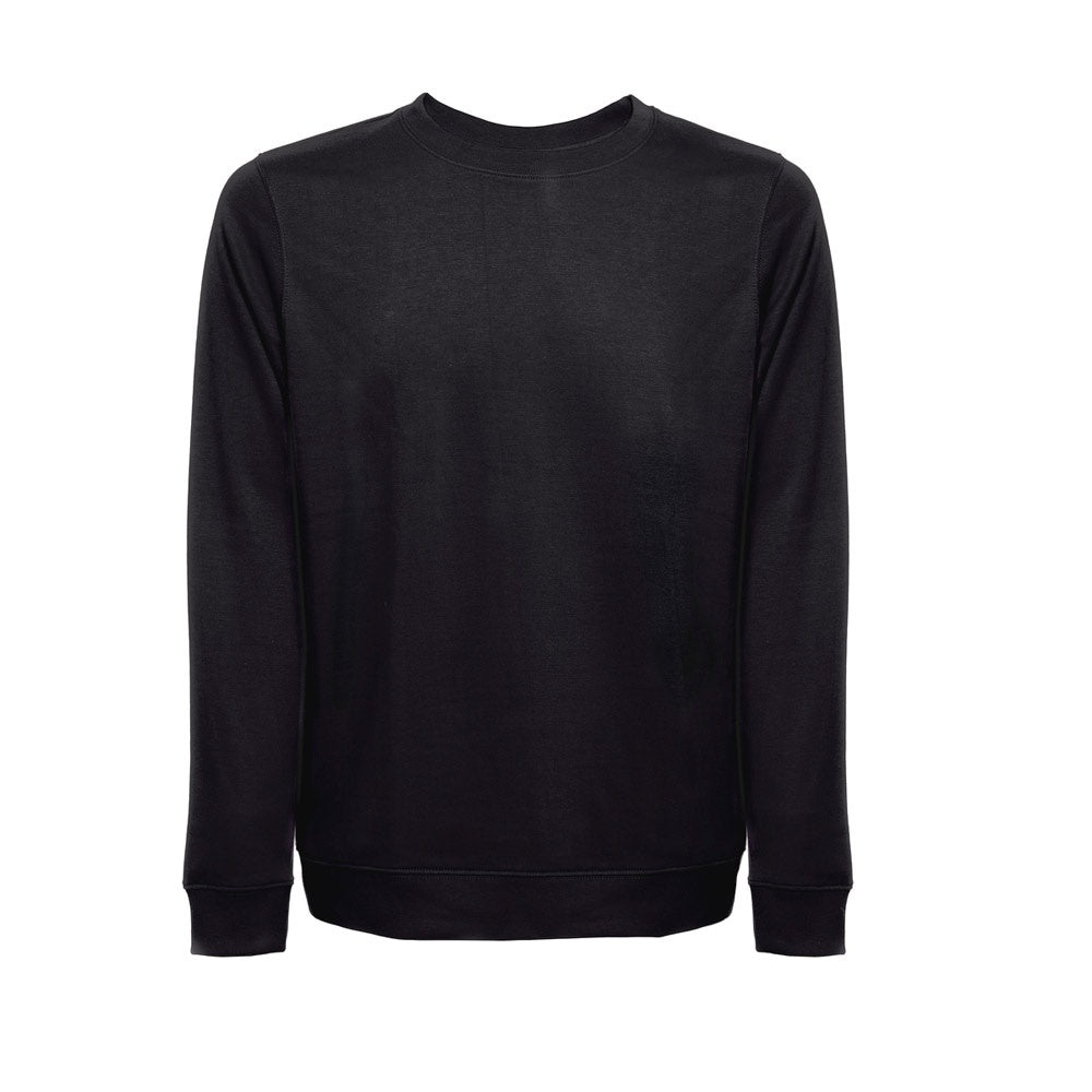 THC COLOMBO promotional sweatshirt in black (detail view) with custom logo branding