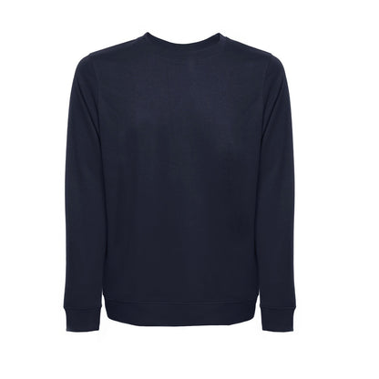 THC COLOMBO promotional sweatshirt in navy blue (detail view) with custom logo branding