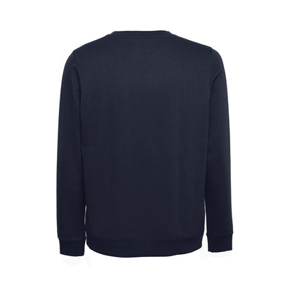 THC COLOMBO promotional sweatshirt in navy blue (detail view) with custom logo branding