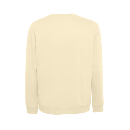 THC COLOMBO promotional sweatshirt in pastel yellow (detail view) with custom logo branding