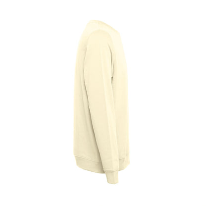 THC COLOMBO promotional sweatshirt in pastel yellow (detail view) with custom logo branding