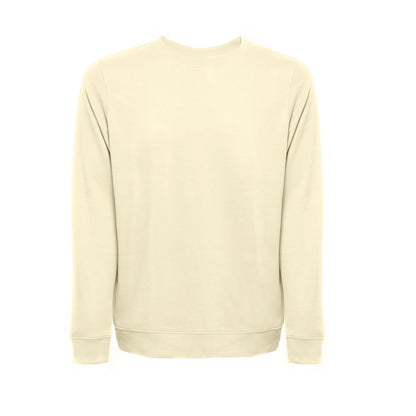 THC COLOMBO promotional sweatshirt in pastel yellow with custom logo branding