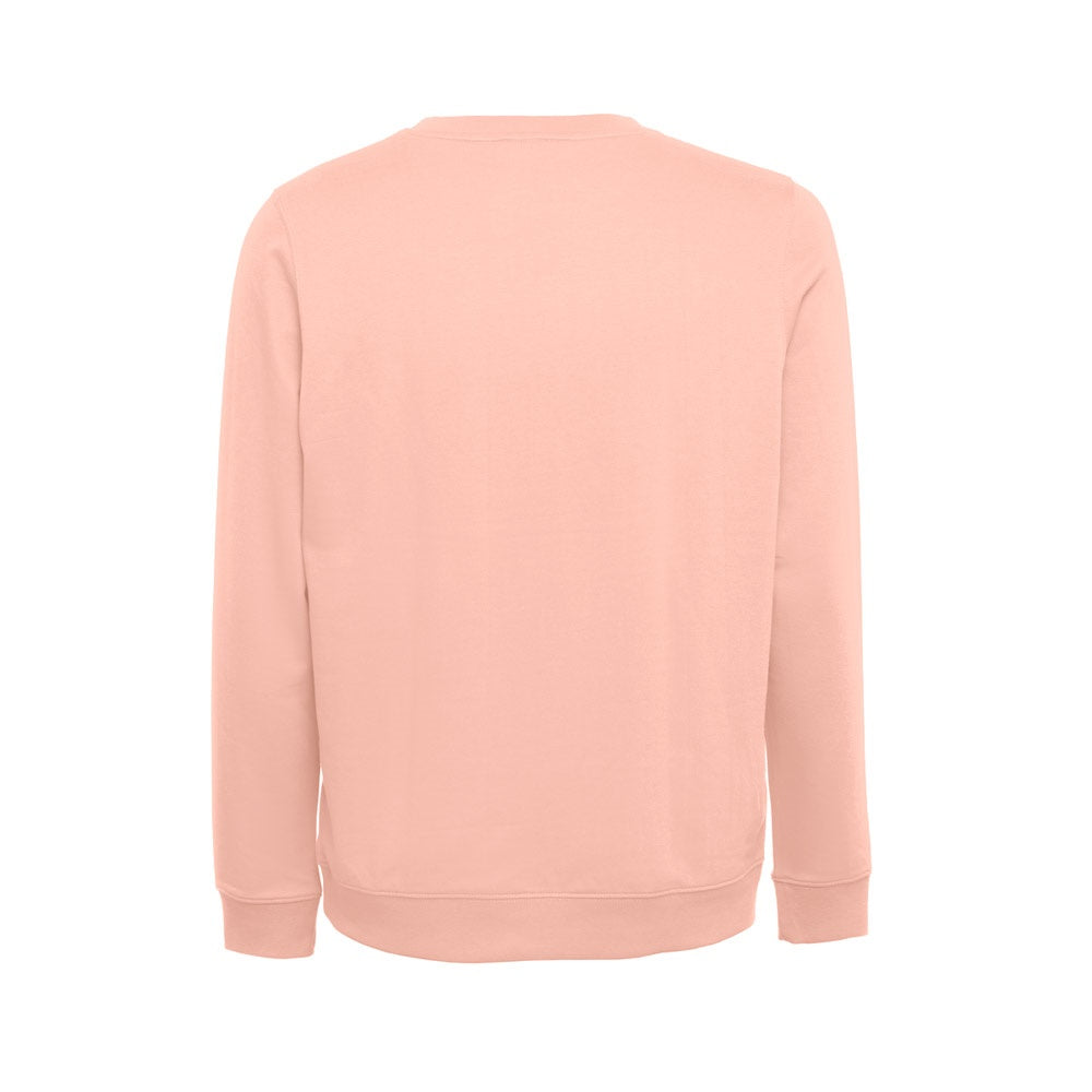 THC COLOMBO promotional sweatshirt in salmon (detail view) with custom logo branding