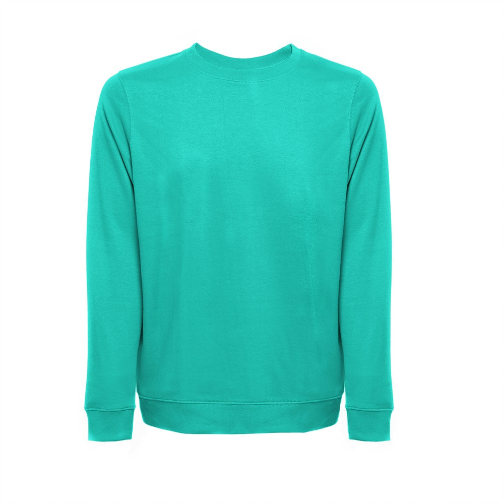 THC COLOMBO promotional sweatshirt in turquoise green with custom logo branding