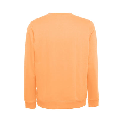 THC COLOMBO promotional sweatshirt in coral orange (detail view) with custom logo branding