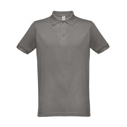 THC BERLIN 3XL promotional polo shirt in grey with custom logo branding