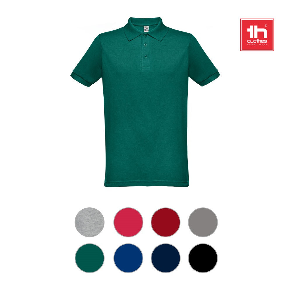 THC BERLIN 3XL promotional polo shirt (complete set view) with custom logo branding