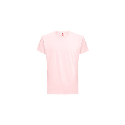 THC FAIR SMALL promotional t-shirt in pastel pink with custom logo branding