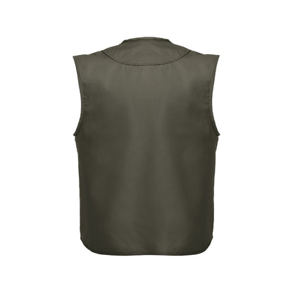 THC PIXEL 3XL promotional jacket in army green (detail view) with custom logo branding