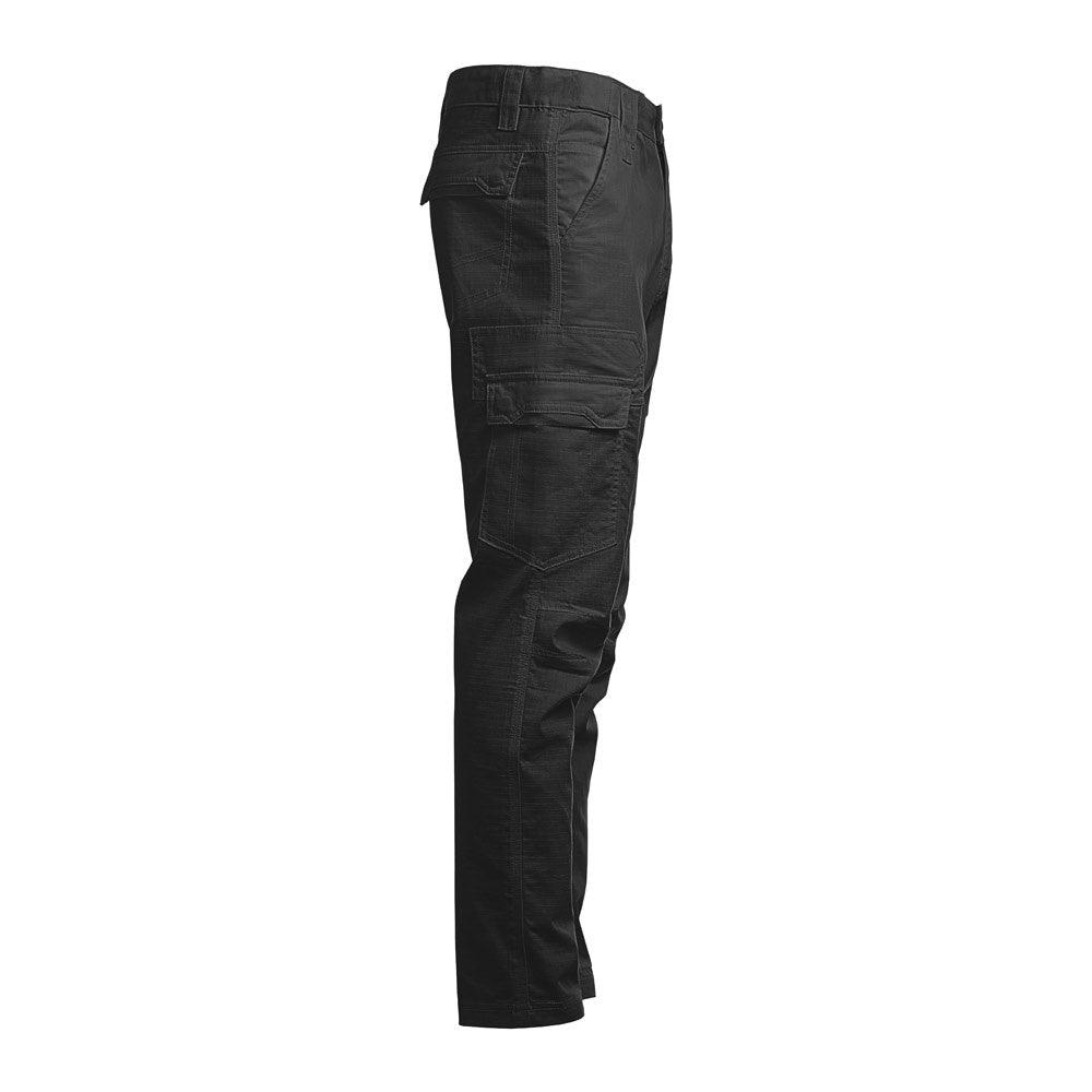 THC CARGO promotional workwear garment in black (detail view) with custom logo branding