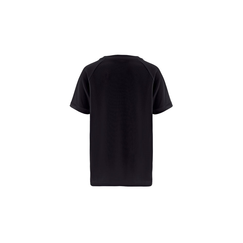 THC MOVE KIDS promotional kids' garment in black (detail view) with custom logo branding