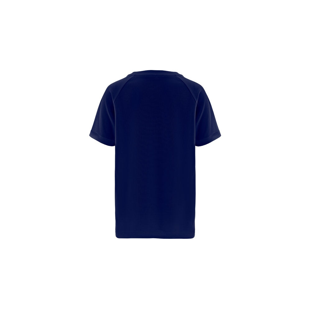 THC MOVE KIDS promotional kids' garment in navy blue (detail view) with custom logo branding