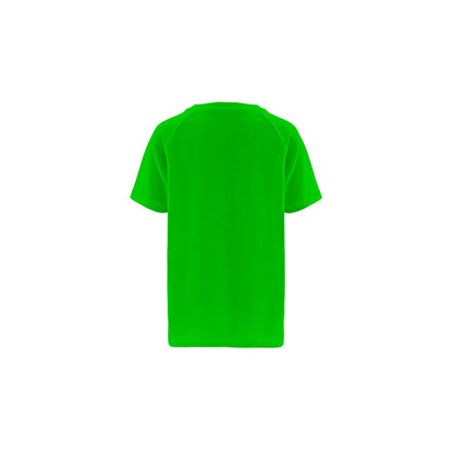 THC MOVE KIDS promotional kids' garment in lime green (detail view) with custom logo branding