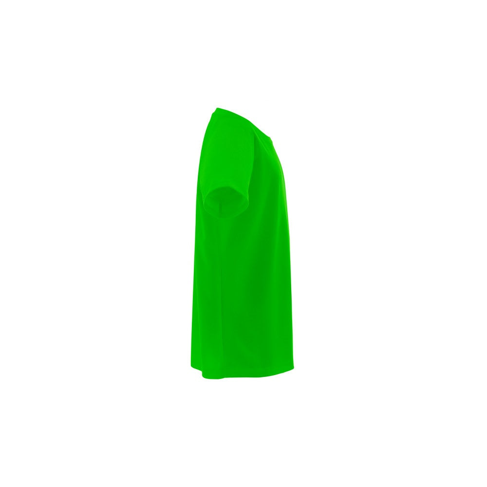 THC MOVE KIDS promotional kids' garment in lime green (detail view) with custom logo branding