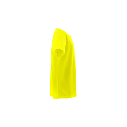 THC MOVE KIDS promotional kids' garment in hexachrome yellow (detail view) with custom logo branding