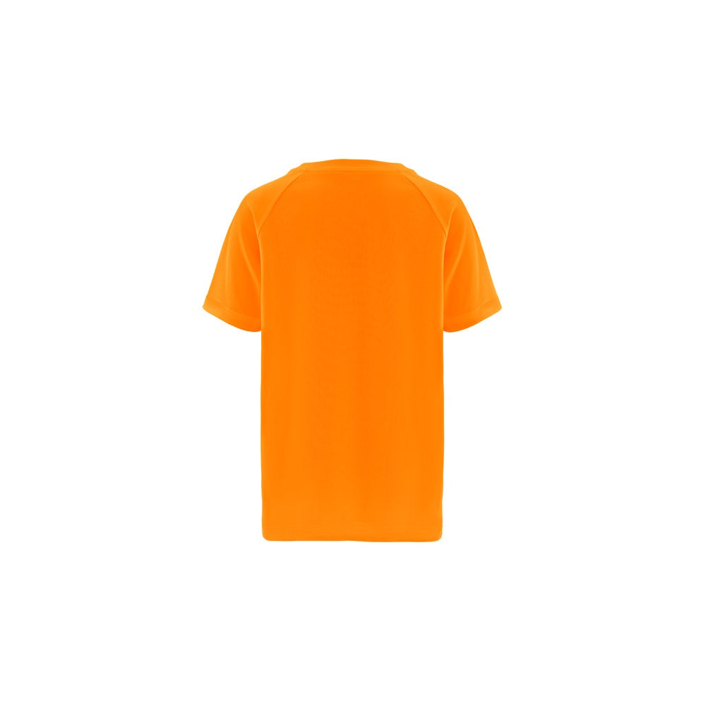 THC MOVE KIDS promotional kids' garment in hexachrome orange (detail view) with custom logo branding