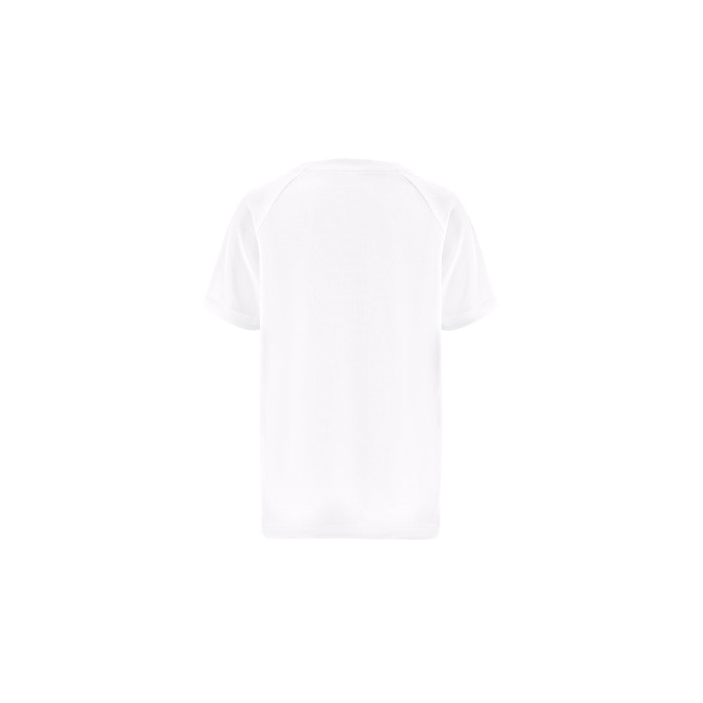 THC MOVE KIDS WH promotional kids' garment in white (detail view) with custom logo branding