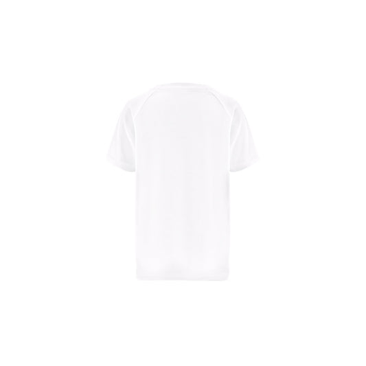 THC MOVE KIDS WH promotional kids' garment in white (detail view) with custom logo branding