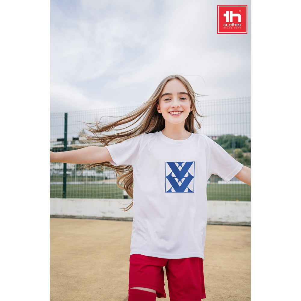 THC MOVE KIDS WH promotional kids' garment (complete set view) with custom logo branding