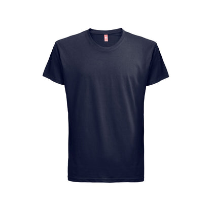 THC FAIR promotional t-shirt in blue with custom logo branding