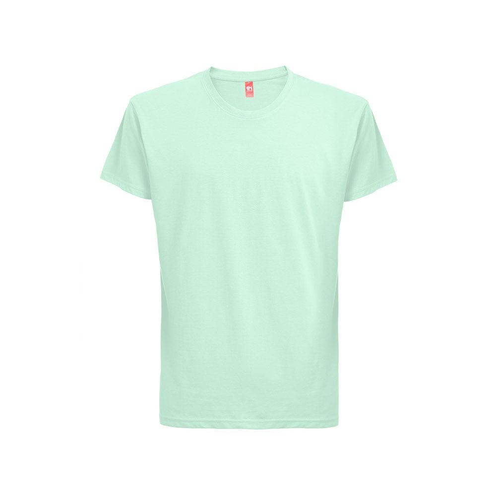 THC FAIR 3XL promotional t-shirt in turquoise green with custom logo branding