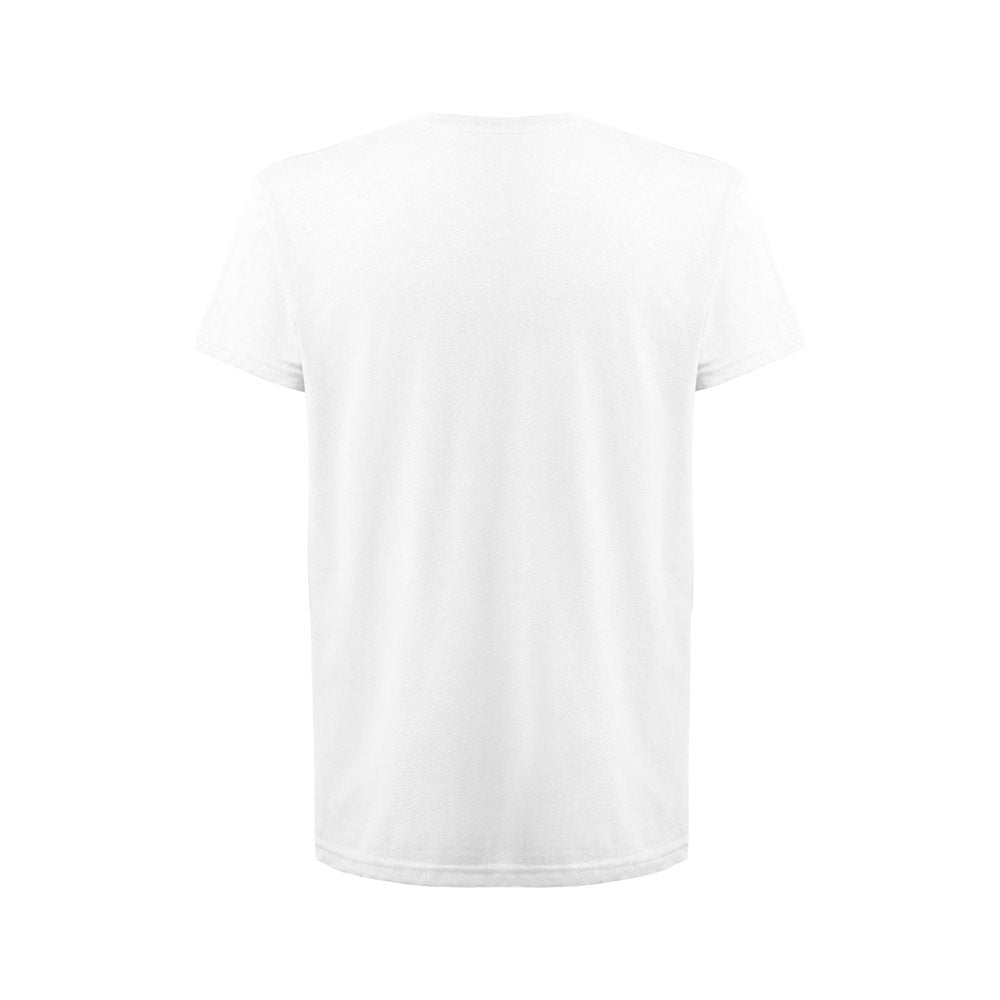 FAIR 3XL WH promotional t-shirt in white (detail view) with custom logo branding