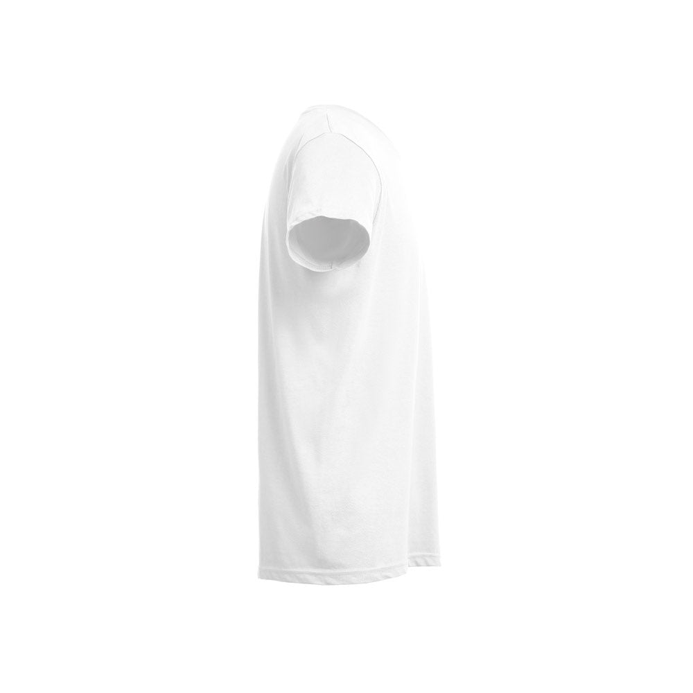 FAIR 3XL WH promotional t-shirt in white (detail view) with custom logo branding