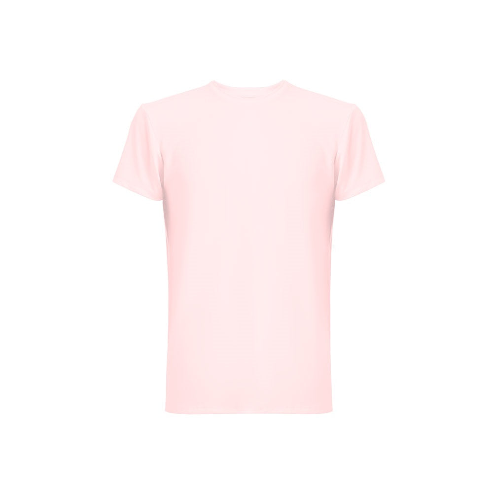 THC TUBE promotional t-shirt in pastel pink with custom logo branding
