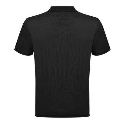THC DYNAMIC promotional polo shirt in black (detail view) with custom logo branding