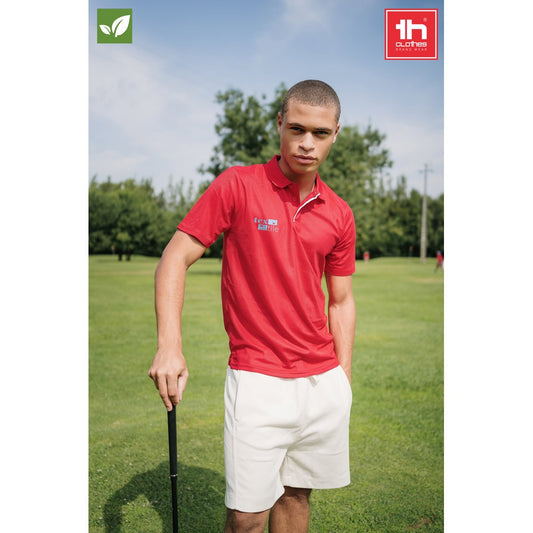 THC DYNAMIC promotional polo shirt (complete set view) with custom logo branding