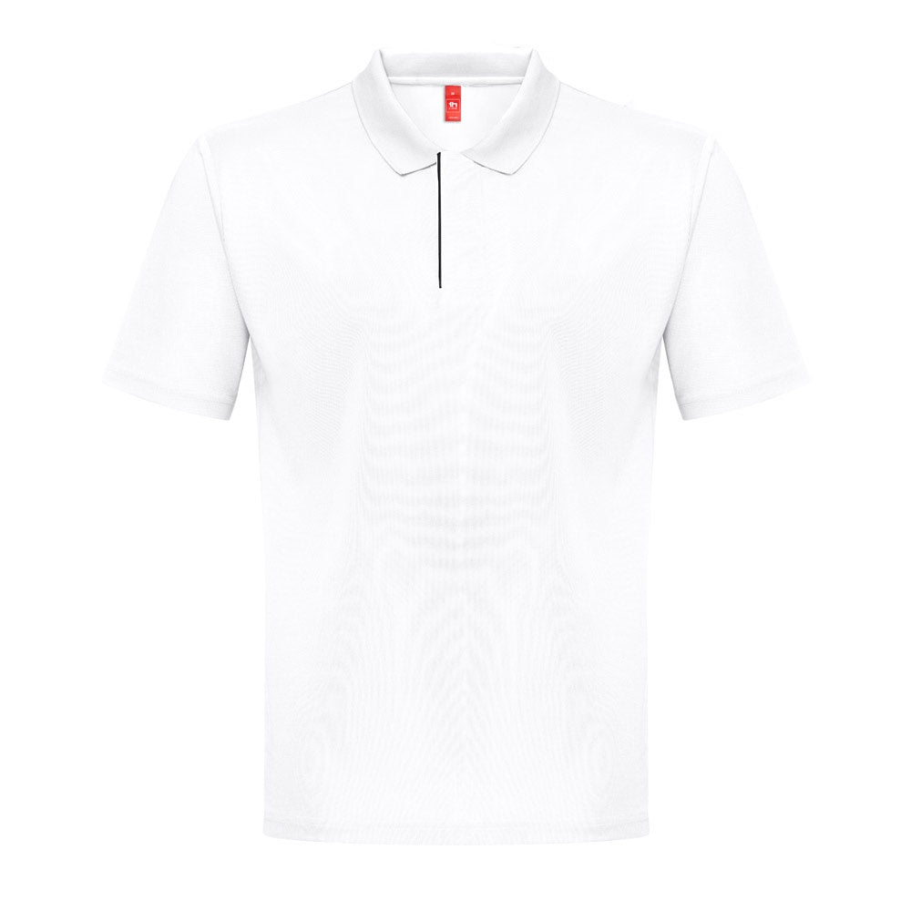 THC DYNAMIC WH promotional polo shirt in white with custom logo branding