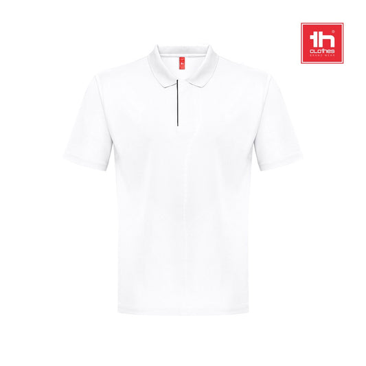 THC DYNAMIC WH promotional polo shirt (complete set view) with custom logo branding