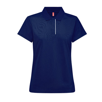 THC DYNAMIC WOMEN promotional polo shirt in navy blue with custom logo branding