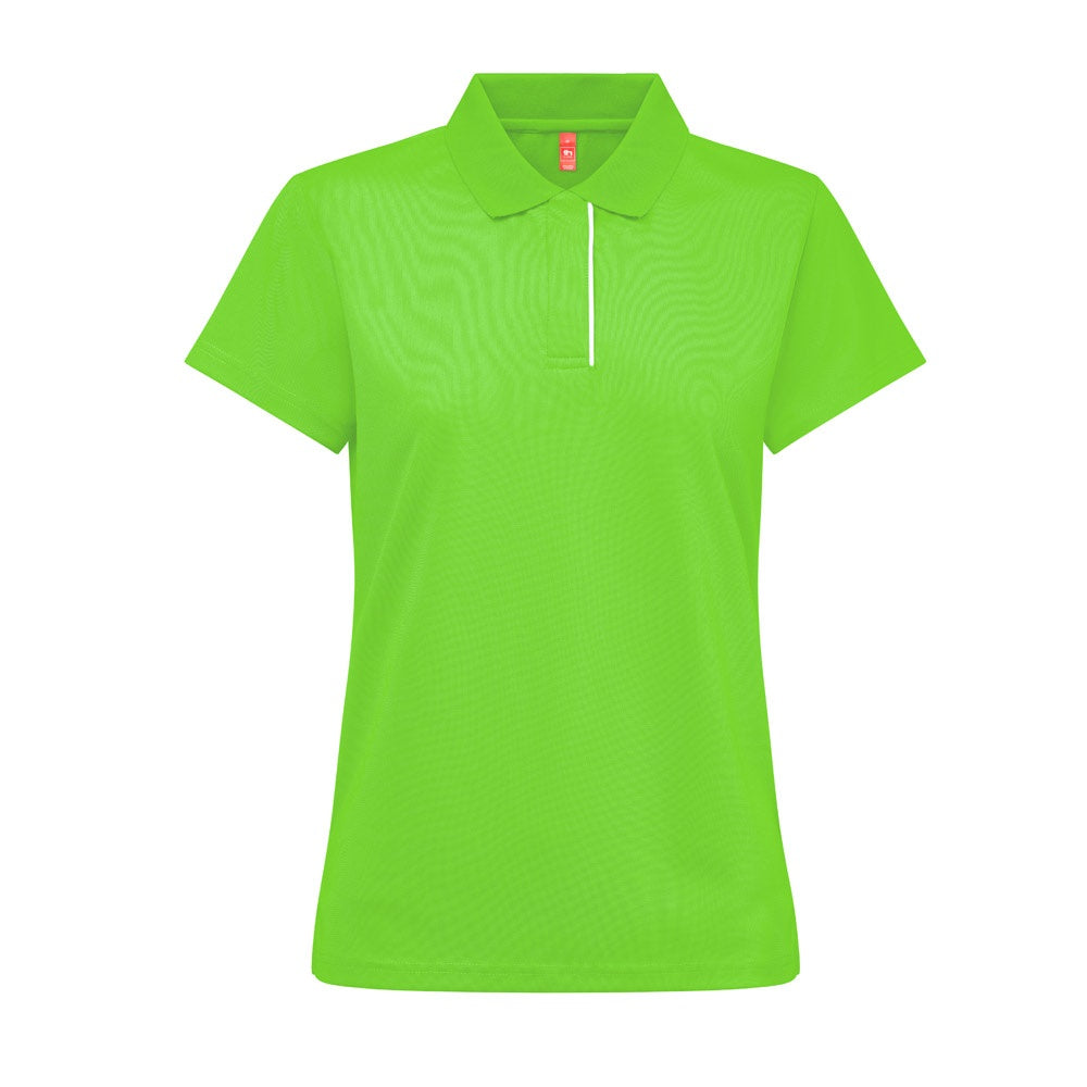 THC DYNAMIC WOMEN promotional polo shirt in lime green with custom logo branding
